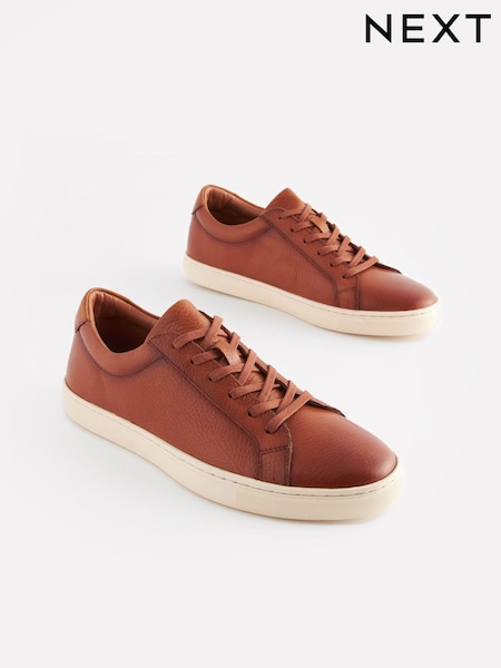Tan Brown Leather Trainers (N51983) | £49