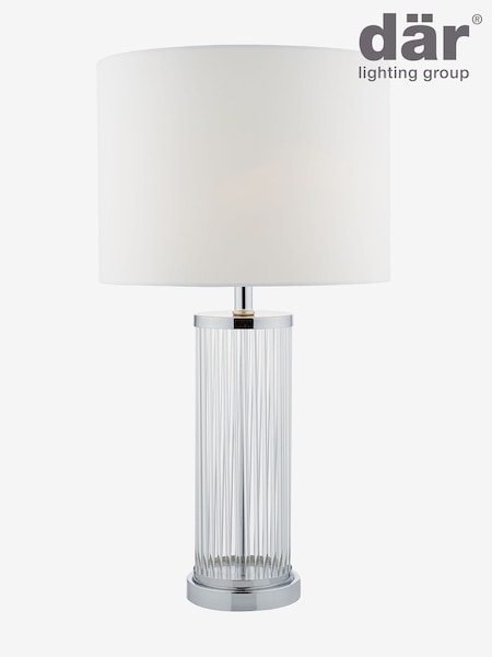 Dar Lighting Polished Chrome Olalla Table Lamp with Shade (N52308) | £115