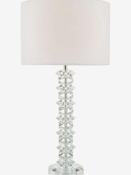 Dar Lighting Polished Chrome Mina Crystal Table Lamp with Shade (N52319) | £99