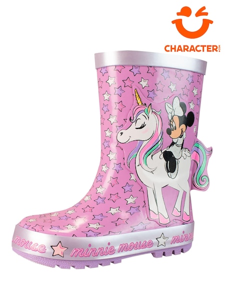 Character Pink Minnie Mouse Unicorn Print Wellies (N52391) | £22