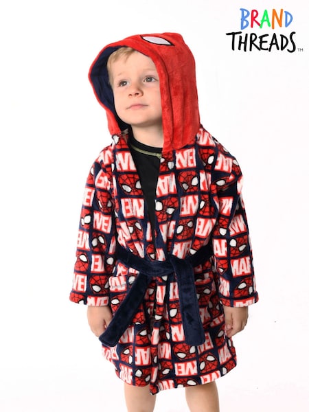 Brand Threads Red Spiderman Boys Hooded Dressing Gown (N52402) | £24
