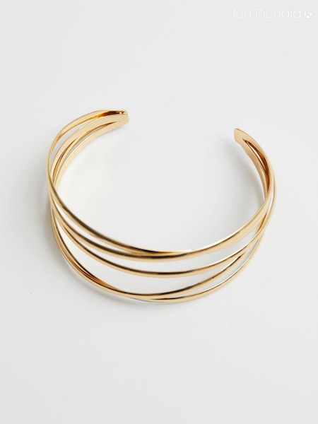 Jon Richard Gold Tone Polished Weave Cuff Bangle Bracelet (N52842) | £22