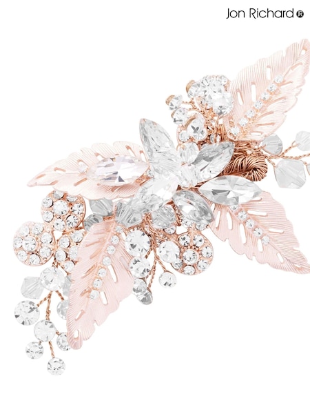 Jon Richard Rose Gold Molly Leaf And Navette Circle Clip (N53230) | £50