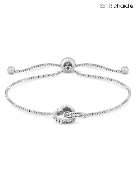 Jon Richard Silver Tone Crystal Heart Bracelet (N53293) | £20