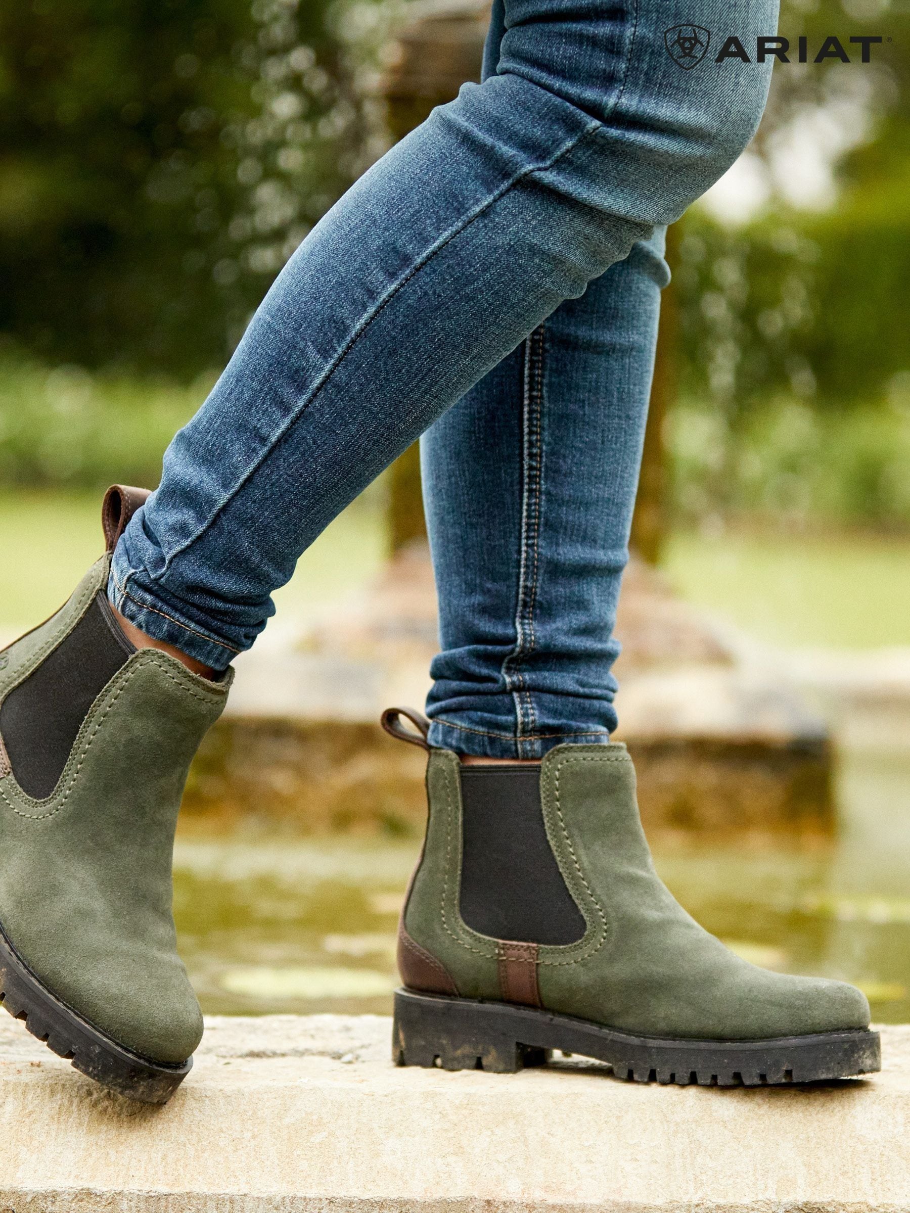 Olive green boots womens sales