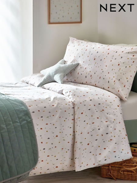 Natural Terrazzo Print Duvet Cover and Pillowcase Set (N53640) | £15 - £22