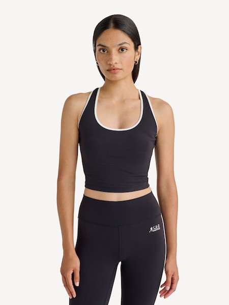 Sporty & Rich Black SR Runner Sports Tank (N53770) | £90