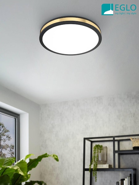 Eglo Black Pescaito LED Flush Round Ceiling Light (N53978) | £40