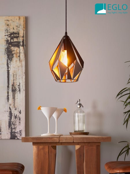 Eglo Black Carlton Single Pendant Ceiling Light (N53979) | £47