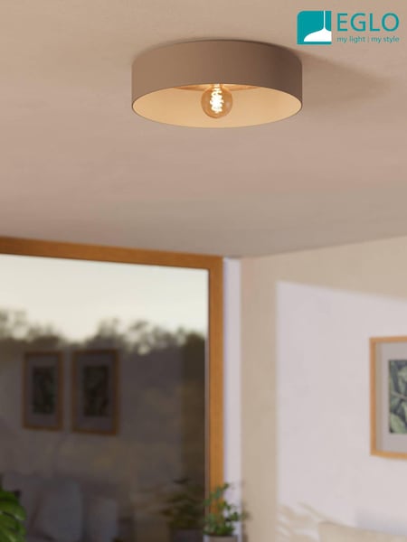 Eglo Natural Duaia Metal Flush Ceiling Light with Interchangeable Element (N54081) | £88
