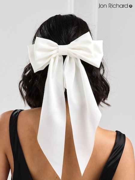 Jon Richard White Satin Bow (N54132) | £30