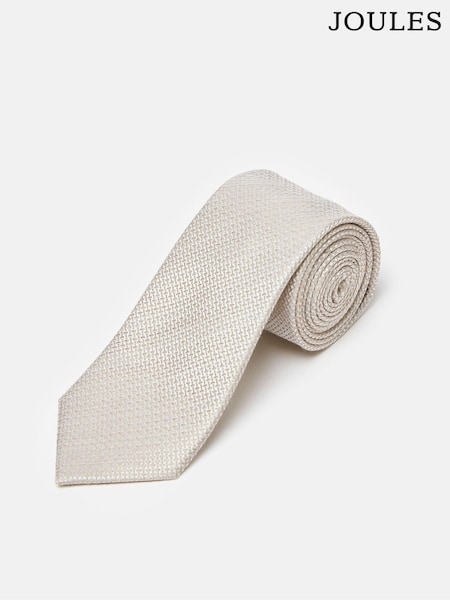 Joules Neutral Textured Silk Tie (N54732) | £0