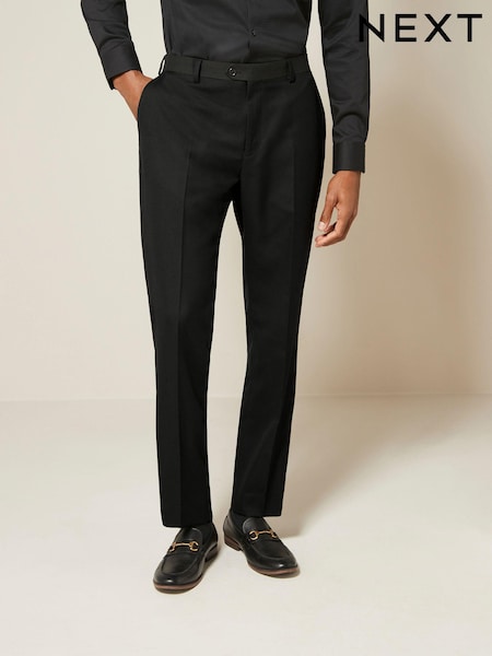 Black Regular Fit Textured Suit Trousers (N54856) | £35