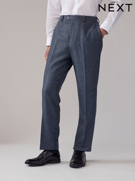 Navy Blue Regular Fit Trimmed Neppy Nova Fides Suit Trousers (N54883) | £21