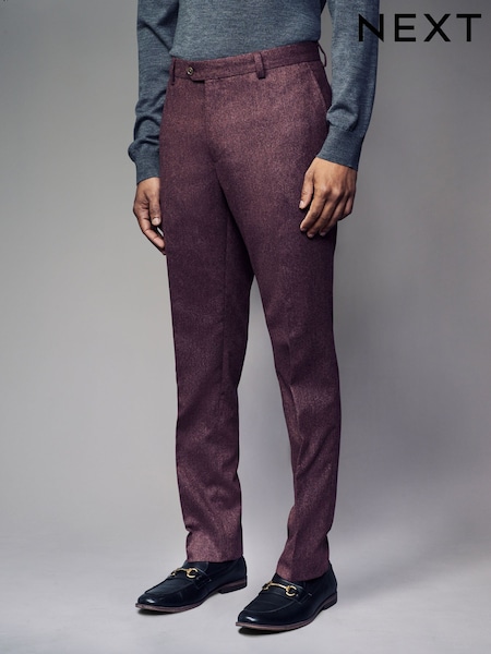 Pink Slim Fit Wool Blend Donegal Suit Trousers (N54940) | £18