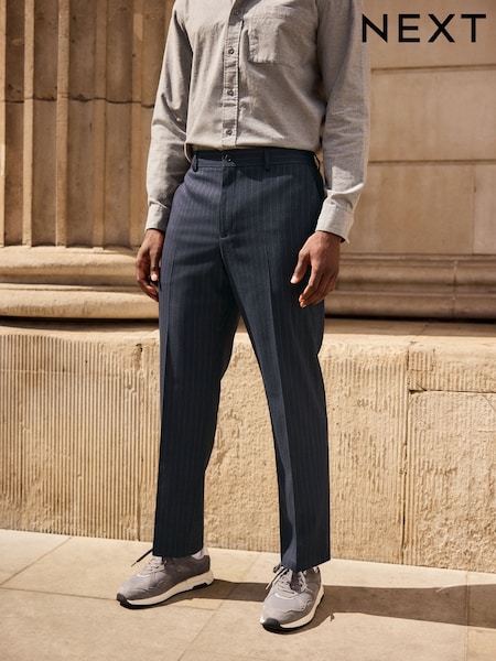 Navy Blue Stripe Formal Joggers (N54952) | £40