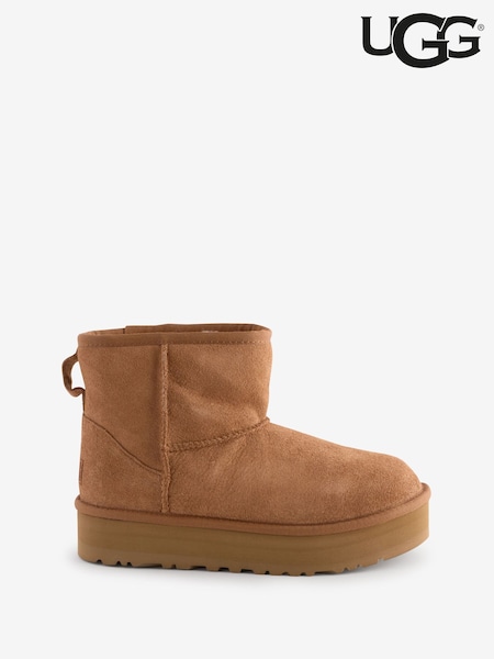UGG Chestnut Brown Classic Ultra Mini Platform Boots (N55027) | £120
