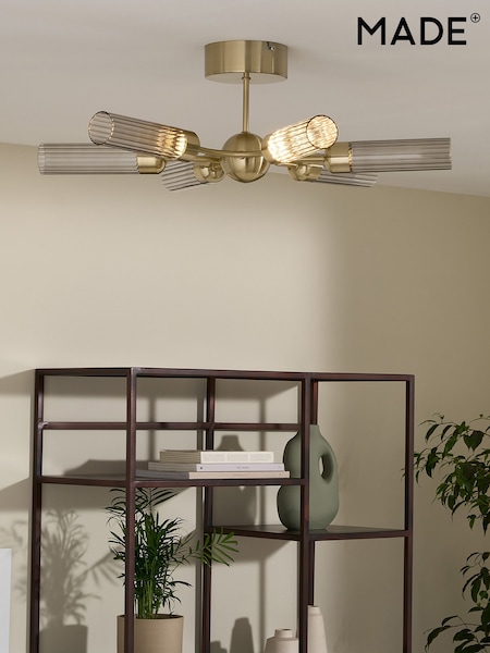 MADE.COM Champagne Gold Verona Flush Ceiling Light Fitting (N55313) | £189