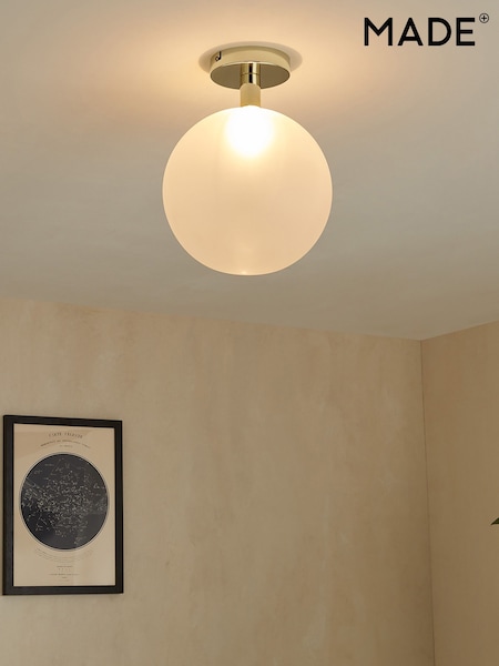 MADE.COM White Boll Flush Ceiling Light (N55320) | £79