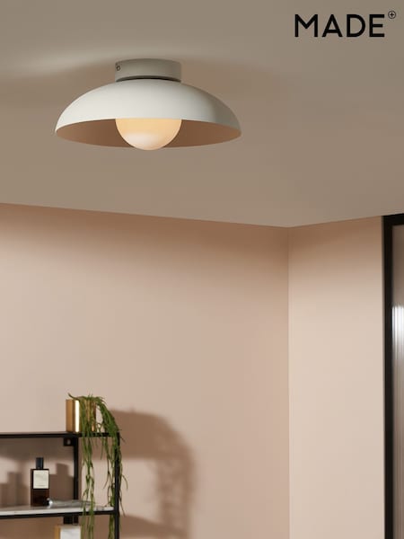 MADE.COM White Malta Bathroom Flush Ceiling Light (N55334) | £69