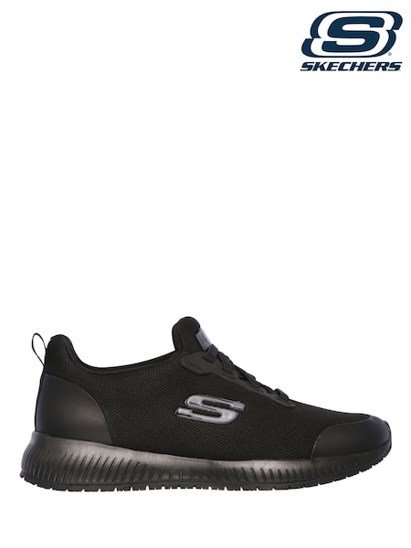 Skechers Black Standard Fit Womens Squad Slip Resistant Work Trainers (N55374) | £59