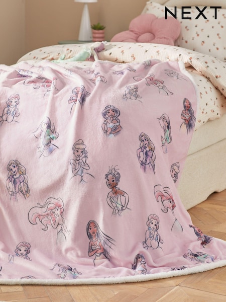 Pink Disney Princess Super Soft Fleece Throw Blanket (N55541) | £28 - £42