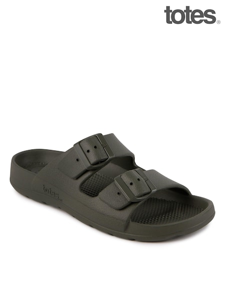 Totes Green Solbounce Ladies Adjustable Double Buckle Slides (N55888) | £23