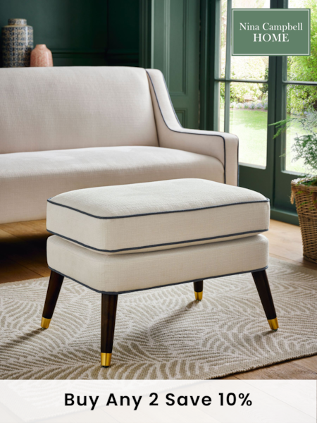 Nina Campbell Clabon Natural Rosebury Footstool (N55936) | £199