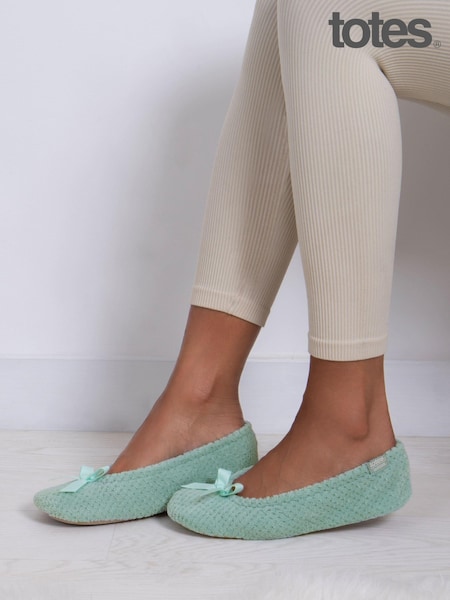 Totes Green Isotoner Popcorn Slippers (N55939) | £18