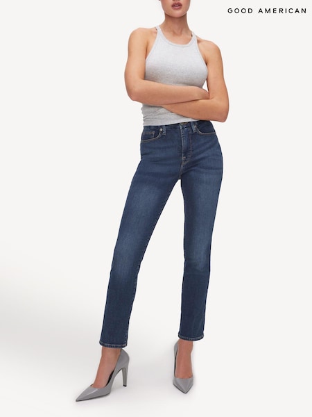 Good American Blue Straight Legs 100% Cotton Jeans (N56128) | £99