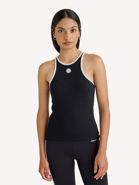 Sporty & Rich Black SRHWC Ribbed Tank (N56335) | £65