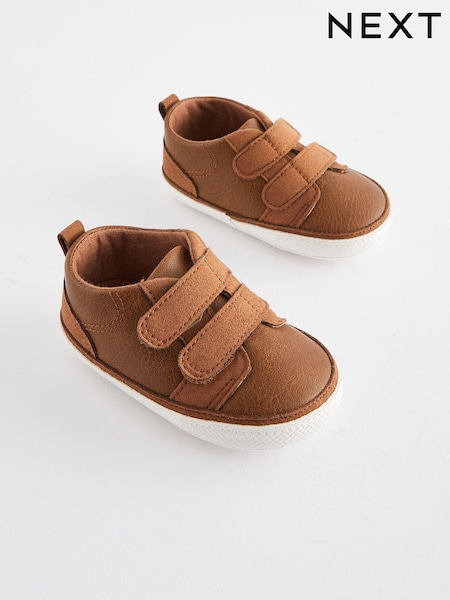 Tan Brown Baby Two Strap Trainers (0-24mths) (N56399) | £7