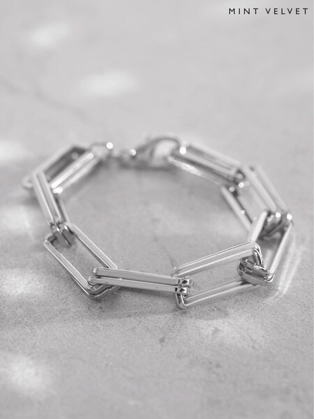 Mint Velvet Silver Tone Square Bracelet (N57035) | £29