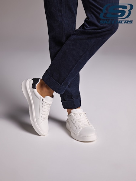 Skechers White Mens Court Break Suit Trainers (N57068) | £59