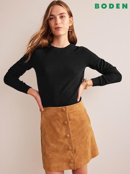 Boden Black Eva Cashmere Crew Neck Jumper (N57174) | £130