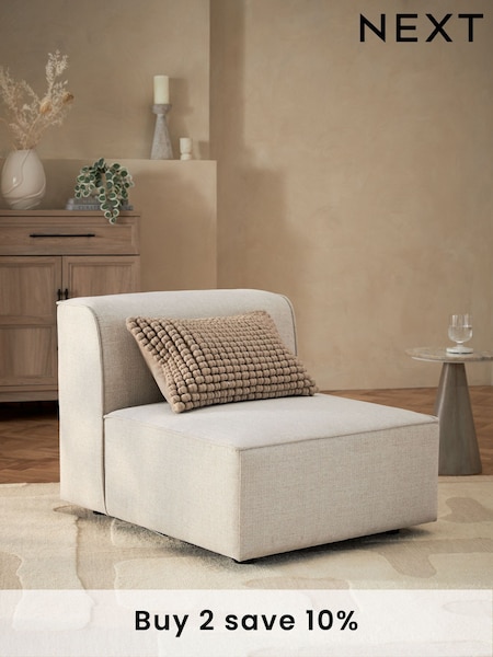 Tweedy Plain Light Natural Single Centre Piece Alba Modular Sofa (N57569) | £350