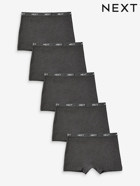 Charcoal Grey Sparkle Short Briefs 5 Pack (2-16yrs) (N57723) | £12 - £18