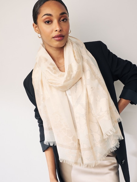 Ecru Burnout Lightweight Scarf with Sparkle (N57769) | £16