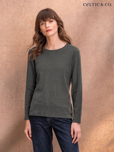 Celtic & Co. Grey  Cotton Long Sleeve T-Shirt (N58234) | £49
