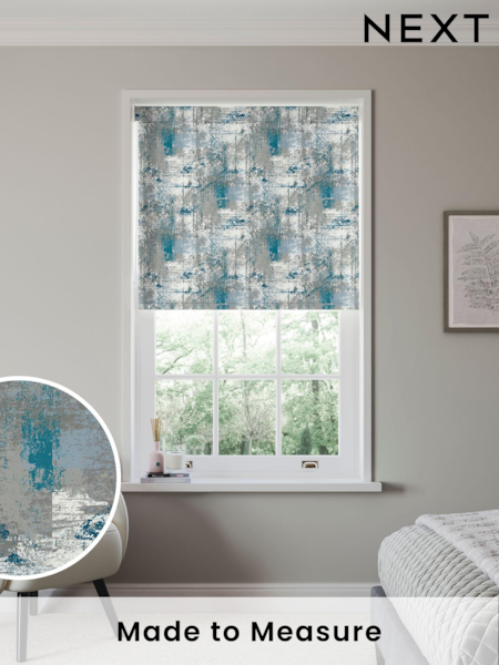 Teal Green Printed Texture Made to Measure Roller Blind (N58824) | £55