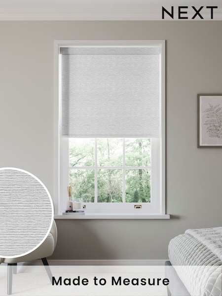 Grey Textured Plain Made to Measure Blackout Roller Blind (N58829) | £52