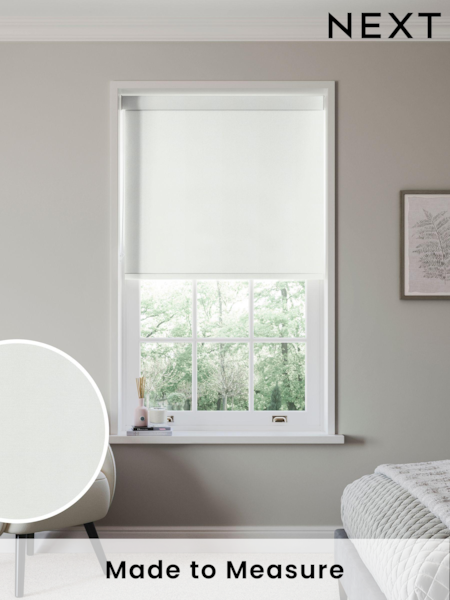 White Zizzy Made to Measure Roller Blackout Roller Blind (N58834) | £52