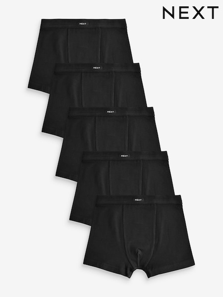 Black Soft Waistband Trunks 5 Pack (1.5-16yrs) (N59122) | £14 - £19