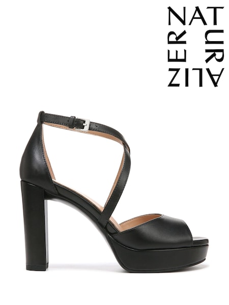 Naturalizer Melody Ankle Strap Heeled Black Sandals (N59141) | £140