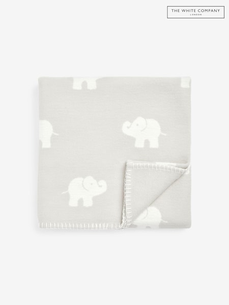 The White Company Elephant 100% Cotton White Blanket (N59405) | £26