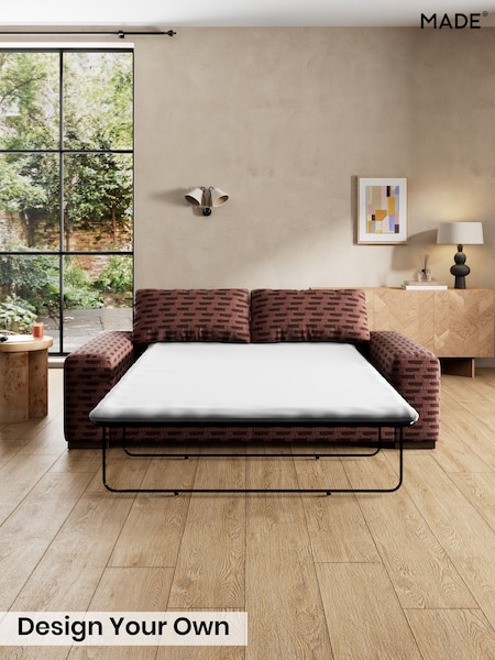 Balcony Woven Geo/Burgundy Red - Melbourne By Made