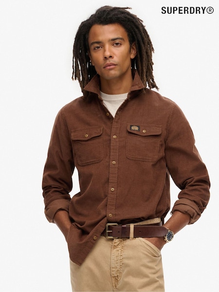 Superdry Brown Trailsman Corduroy 100% Cotton Shirt (N60621) | £45