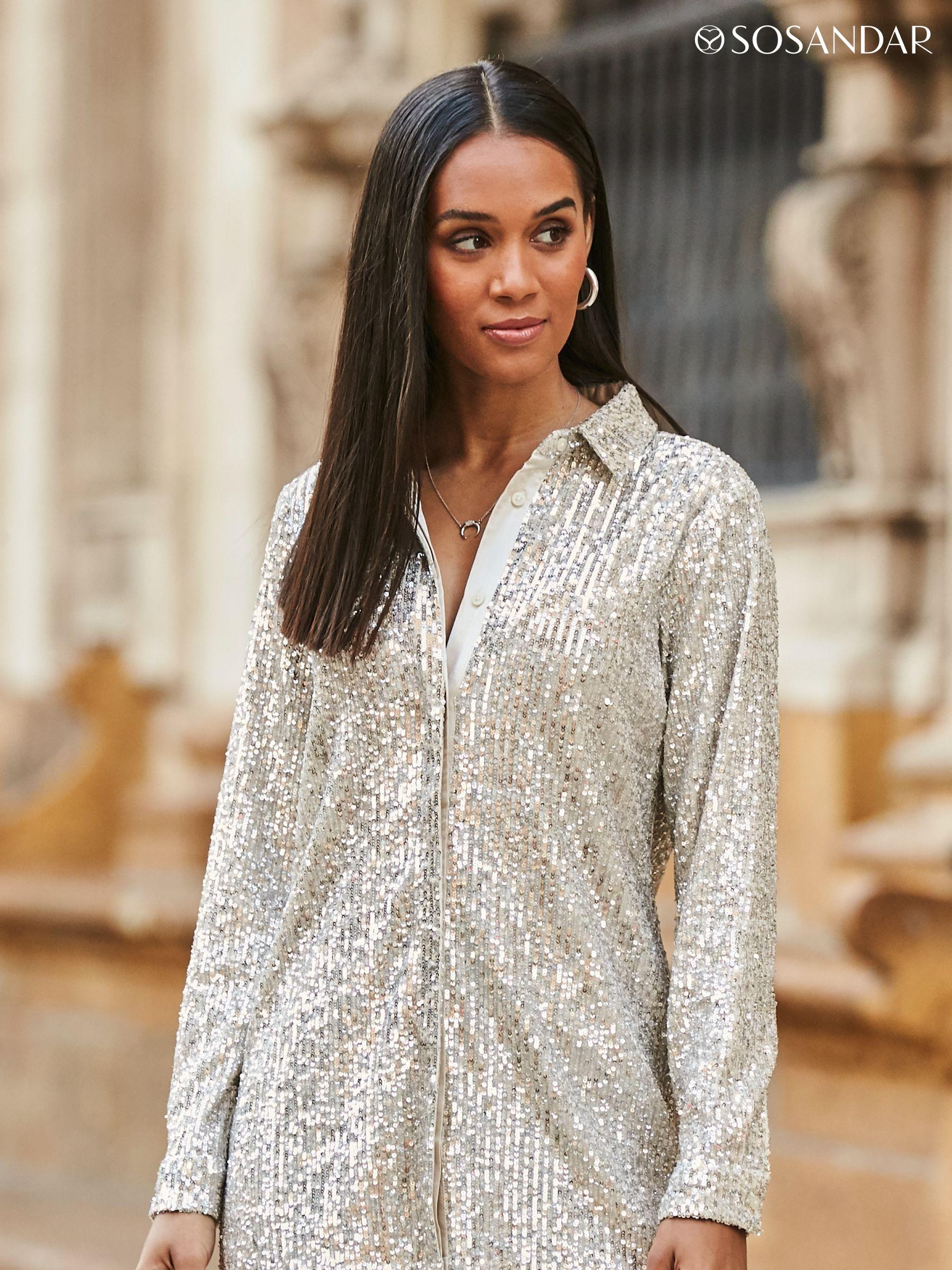 Womens gold sequin top top