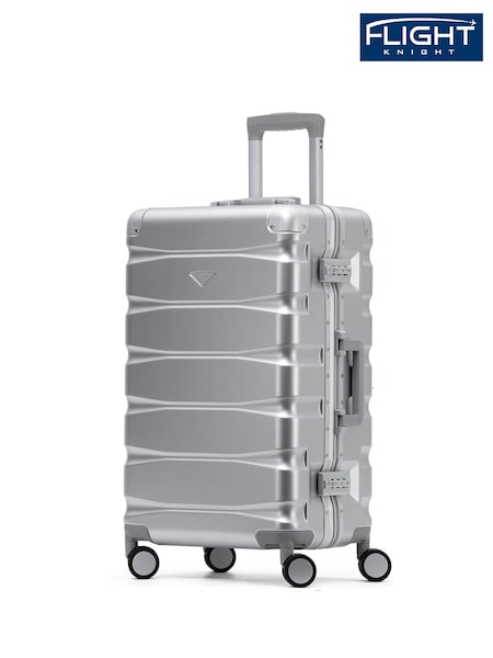 Flight Knight Medium Silver Aluminium Frame ABS Body Hardcase Suitcase (N62182) | £90