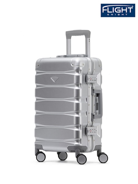 Flight Knight Silver Premium Hard Shell ABS Cabin Carry On Case (N62203) | £75